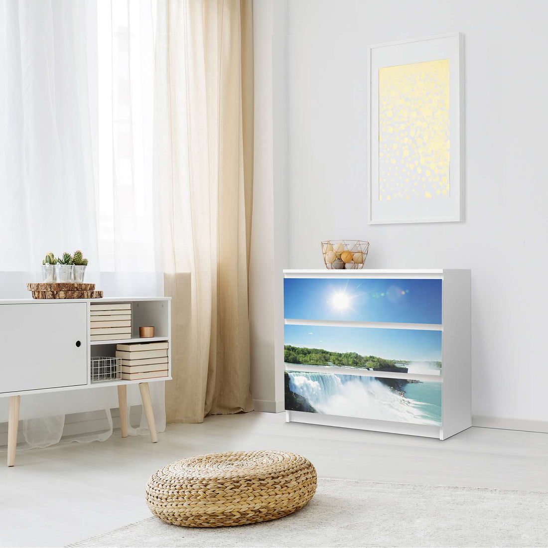 Klebefolie für Möbel Niagara Falls - IKEA Malm Kommode 3 Schubladen - Schlafzimmer