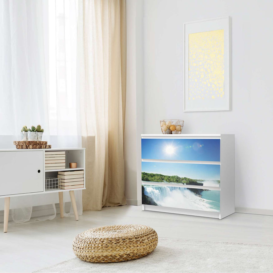 Klebefolie für Möbel Niagara Falls - IKEA Malm Kommode 3 Schubladen - Schlafzimmer