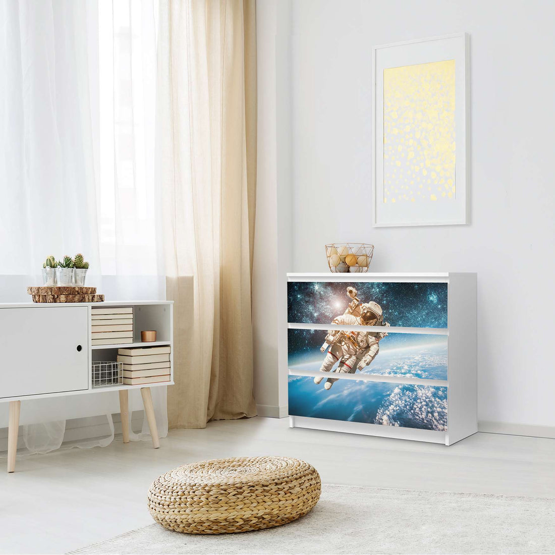 Klebefolie für Möbel Outer Space - IKEA Malm Kommode 3 Schubladen - Schlafzimmer