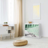 Klebefolie für Möbel Palmen mint - IKEA Malm Kommode 3 Schubladen - Schlafzimmer