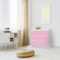Klebefolie für Möbel Pink Light - IKEA Malm Kommode 3 Schubladen - Schlafzimmer