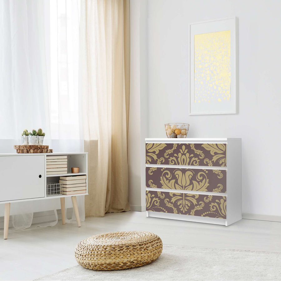 Klebefolie für Möbel Retro Revival - IKEA Malm Kommode 3 Schubladen - Schlafzimmer