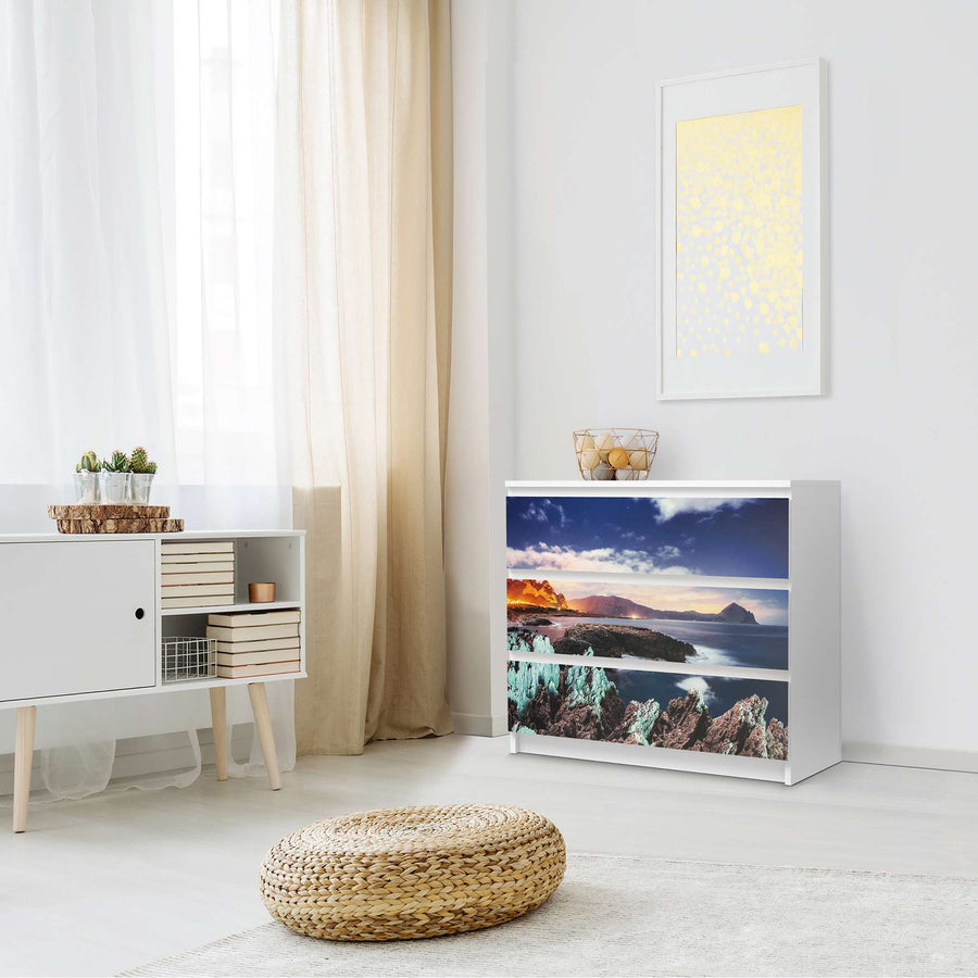Klebefolie für Möbel Seaside - IKEA Malm Kommode 3 Schubladen - Schlafzimmer