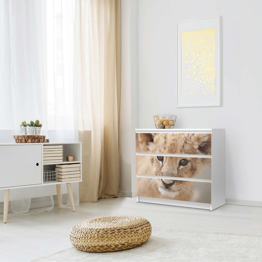 Klebefolie für Möbel Simba - IKEA Malm Kommode 3 Schubladen - Schlafzimmer