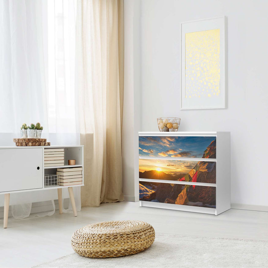 Klebefolie für Möbel Tibet - IKEA Malm Kommode 3 Schubladen - Schlafzimmer
