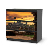 Klebefolie für Möbel Angkor Wat - IKEA Malm Kommode 3 Schubladen - schwarz