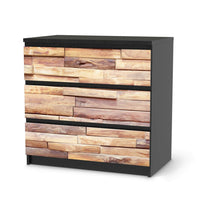 Klebefolie für Möbel Artwood - IKEA Malm Kommode 3 Schubladen - schwarz