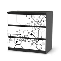 Klebefolie für Möbel Atomic 1 - IKEA Malm Kommode 3 Schubladen - schwarz