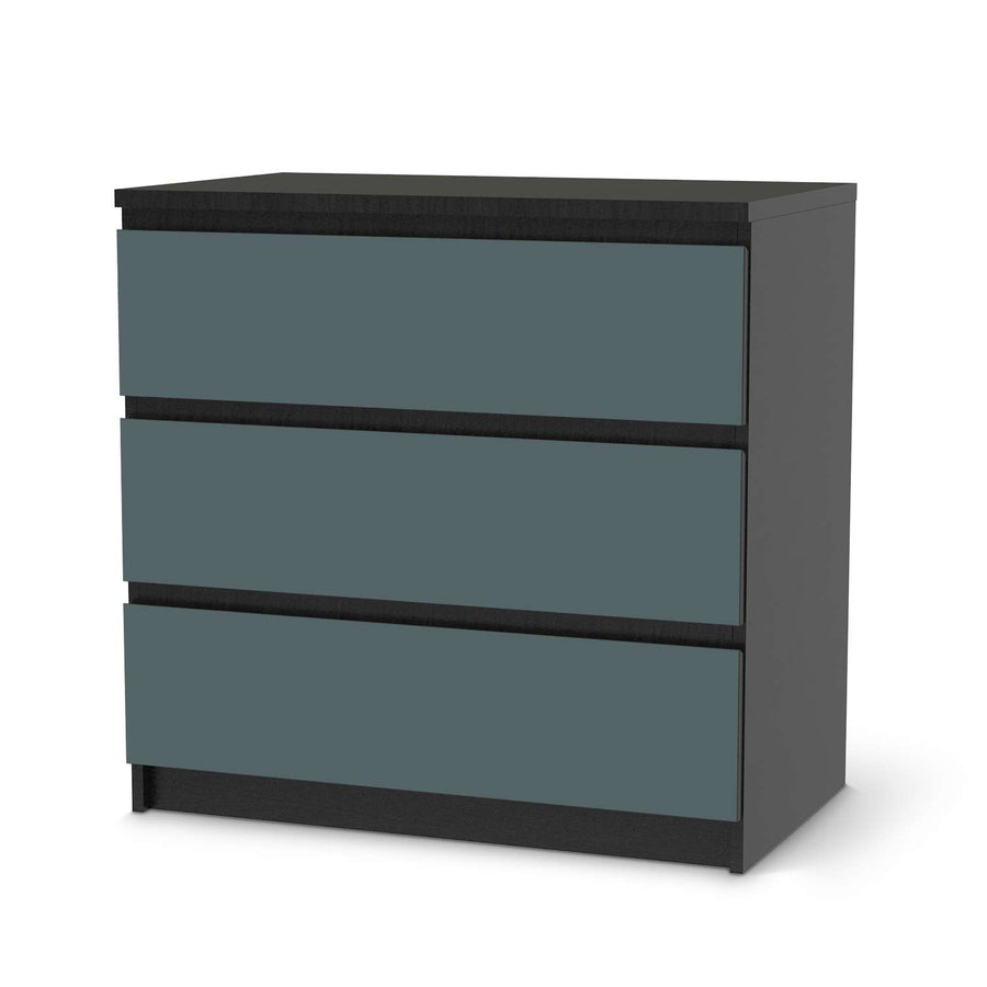 Klebefolie für Möbel Blaugrau Light - IKEA Malm Kommode 3 Schubladen - schwarz