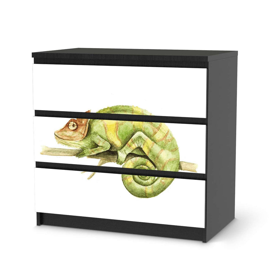 Klebefolie für Möbel Chameleon - IKEA Malm Kommode 3 Schubladen - schwarz