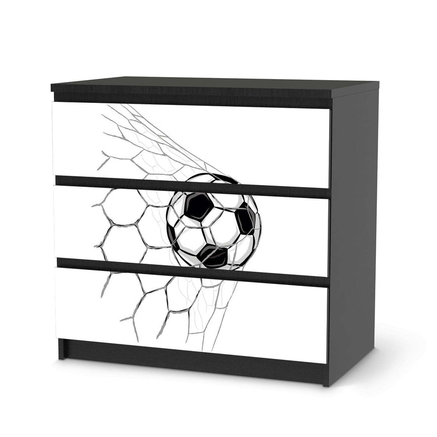 Klebefolie für Möbel Eingenetzt - IKEA Malm Kommode 3 Schubladen - schwarz