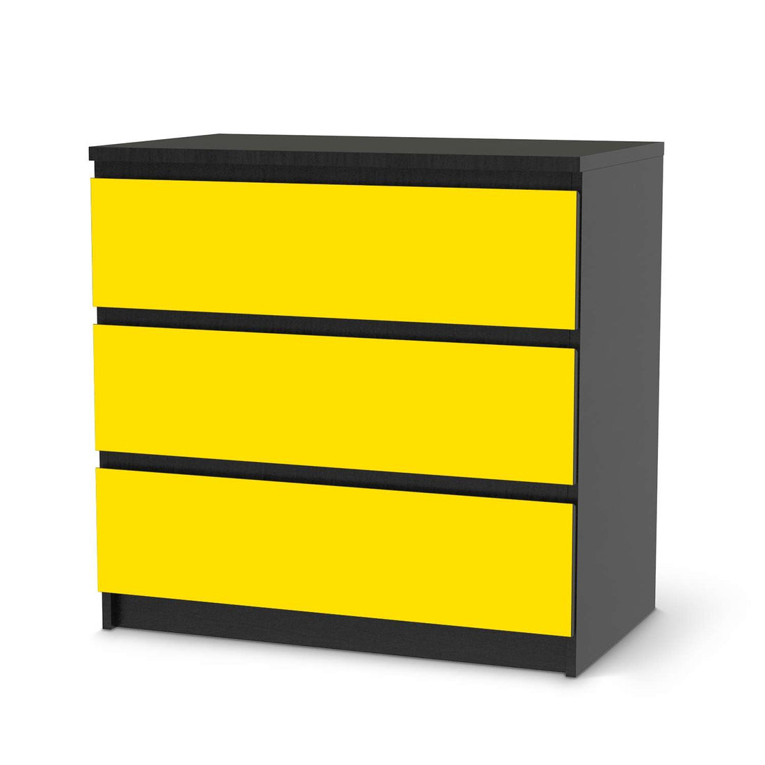 Klebefolie für Möbel Gelb Dark - IKEA Malm Kommode 3 Schubladen - schwarz
