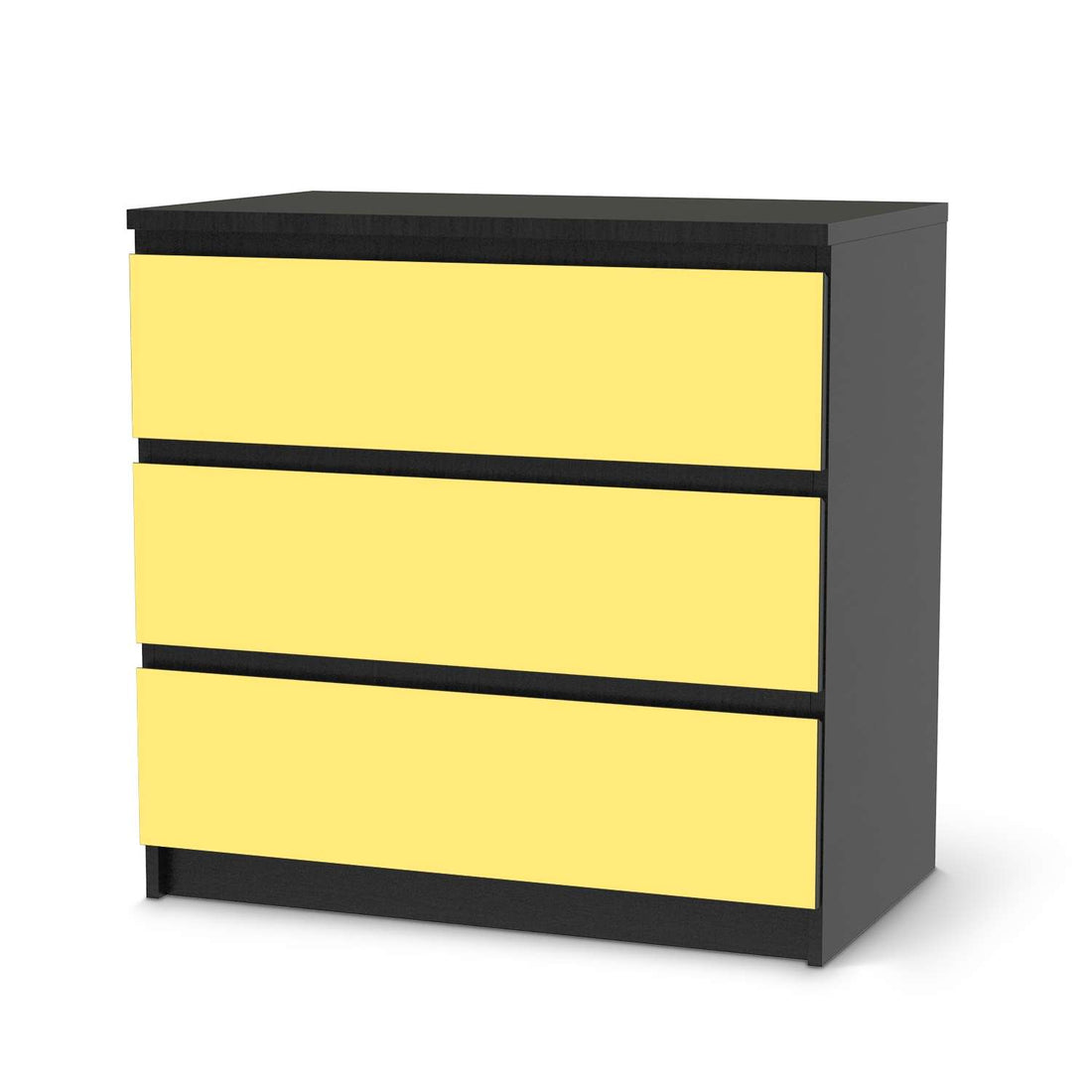 Klebefolie für Möbel Gelb Light - IKEA Malm Kommode 3 Schubladen - schwarz