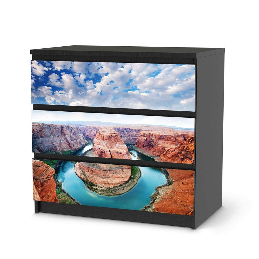 Klebefolie für Möbel Grand Canyon - IKEA Malm Kommode 3 Schubladen - schwarz