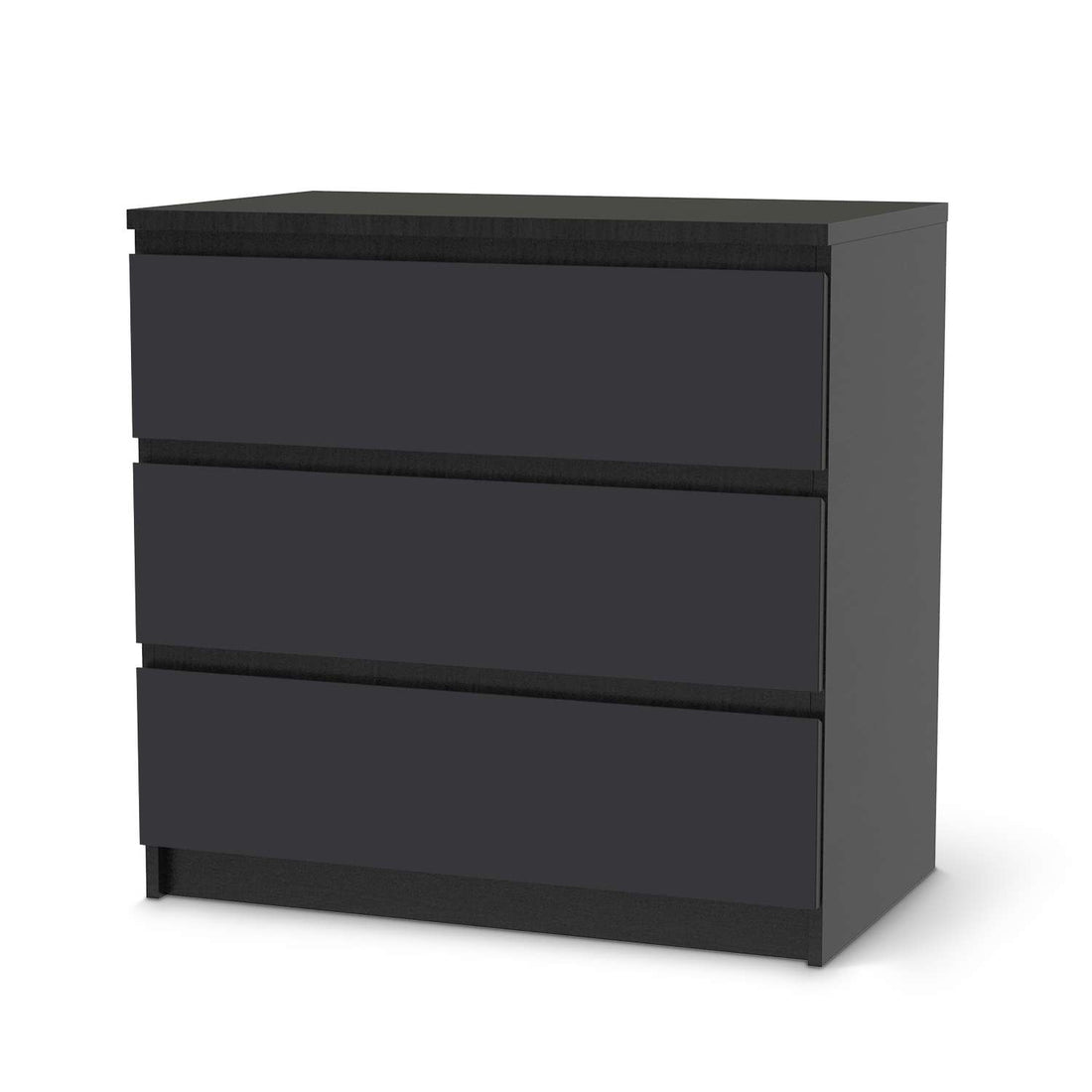 Klebefolie für Möbel Grau Dark - IKEA Malm Kommode 3 Schubladen - schwarz