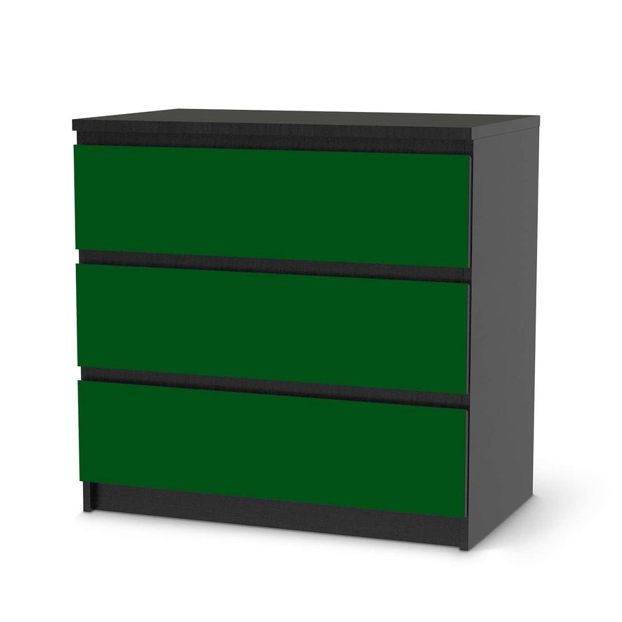 Klebefolie für Möbel Grün Dark - IKEA Malm Kommode 3 Schubladen - schwarz