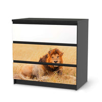 Klebefolie für Möbel Lion King - IKEA Malm Kommode 3 Schubladen - schwarz