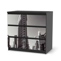 Klebefolie für Möbel Manhattan - IKEA Malm Kommode 3 Schubladen - schwarz