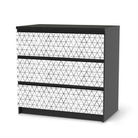 Klebefolie für Möbel Mediana - IKEA Malm Kommode 3 Schubladen - schwarz