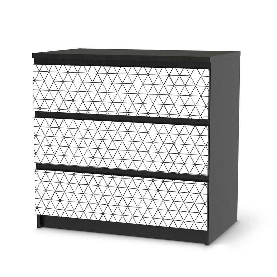 Klebefolie für Möbel Mediana - IKEA Malm Kommode 3 Schubladen - schwarz