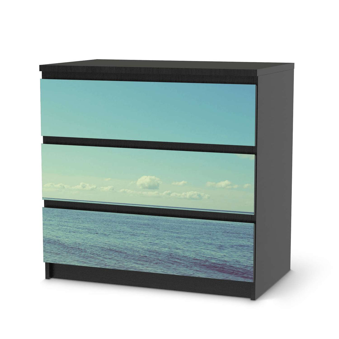 Klebefolie für Möbel Mehr Meer - IKEA Malm Kommode 3 Schubladen - schwarz
