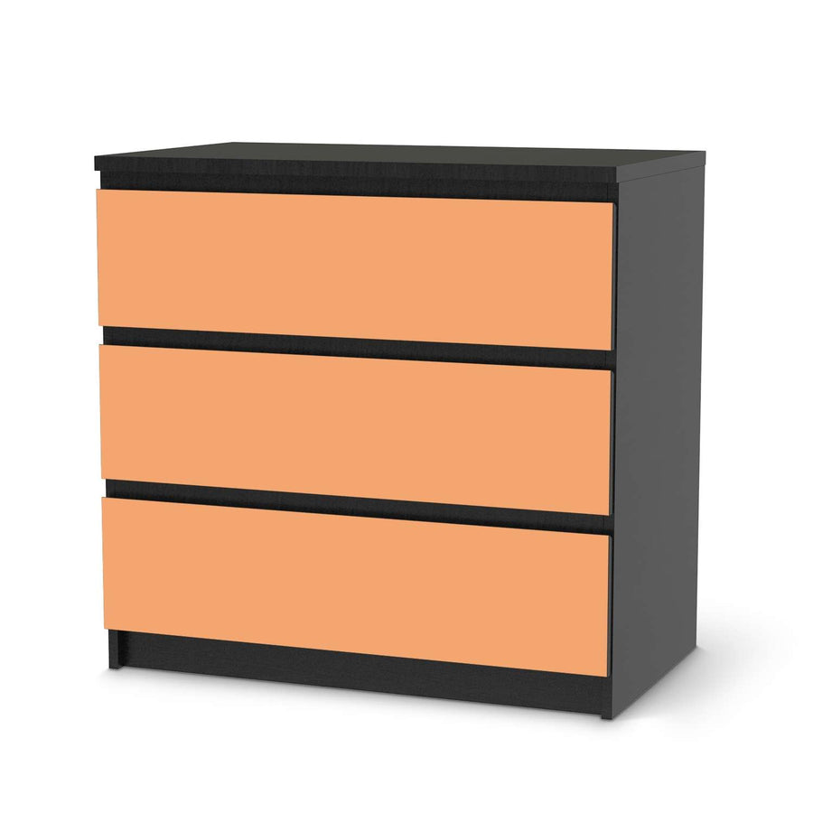 Klebefolie für Möbel Orange Light - IKEA Malm Kommode 3 Schubladen - schwarz