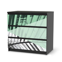 Klebefolie für Möbel Palmen mint - IKEA Malm Kommode 3 Schubladen - schwarz