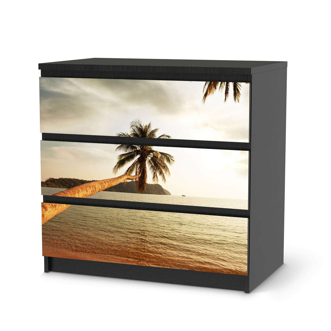 Klebefolie für Möbel Paradise - IKEA Malm Kommode 3 Schubladen - schwarz