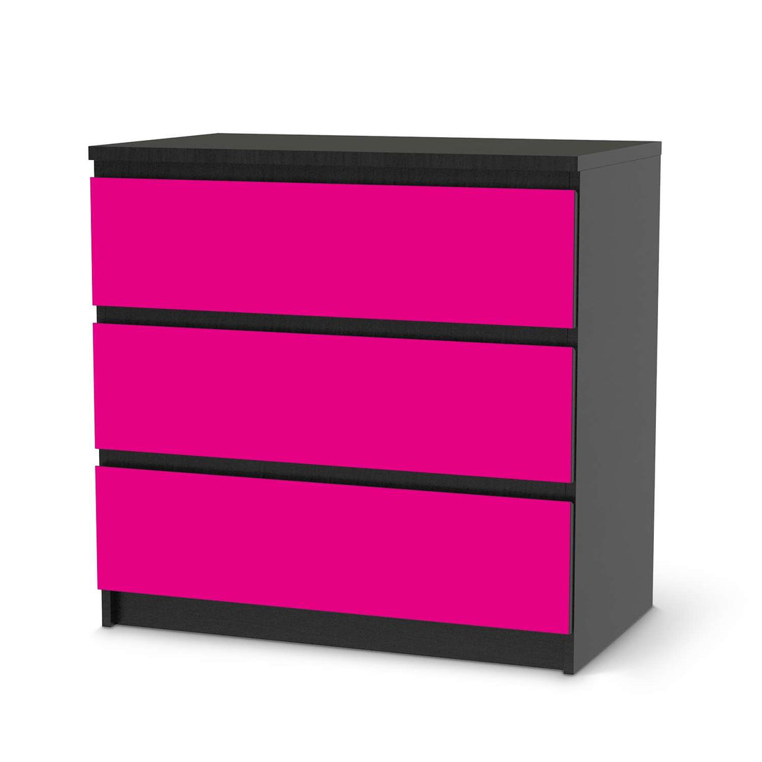 Klebefolie für Möbel Pink Dark - IKEA Malm Kommode 3 Schubladen - schwarz
