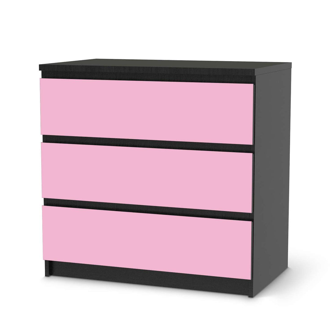 Klebefolie für Möbel Pink Light - IKEA Malm Kommode 3 Schubladen - schwarz