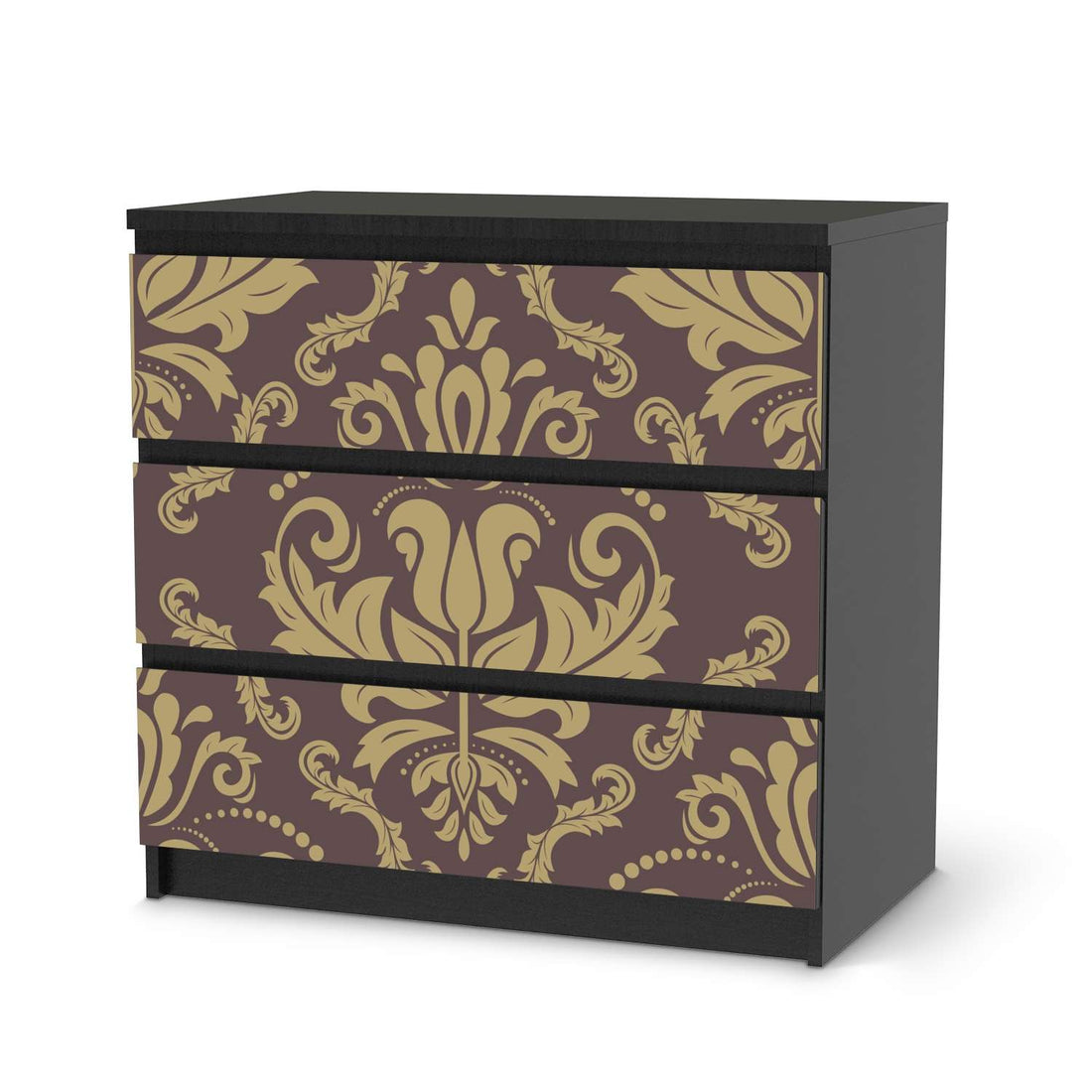 Klebefolie für Möbel Retro Revival - IKEA Malm Kommode 3 Schubladen - schwarz