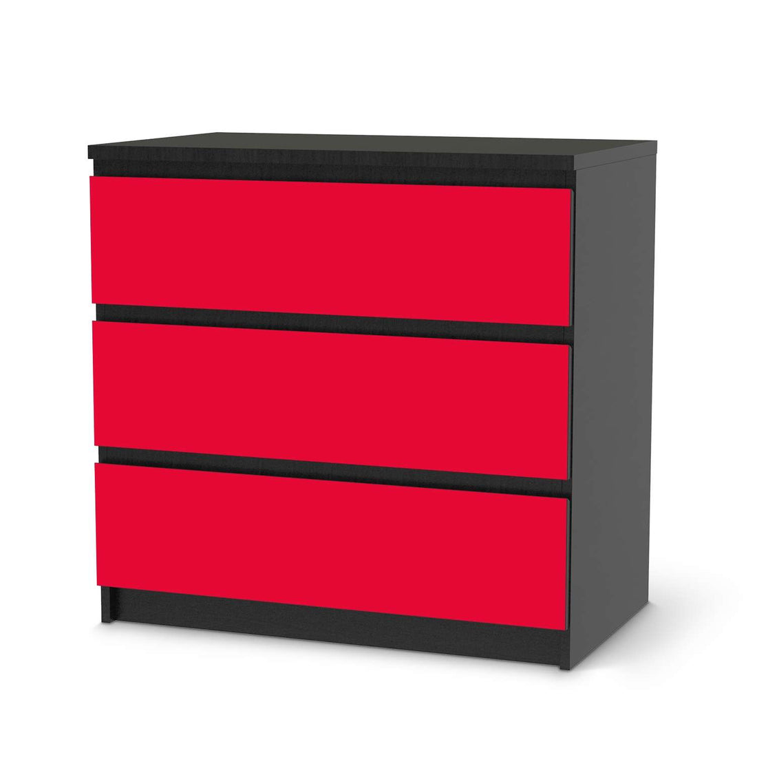 Klebefolie für Möbel Rot Light - IKEA Malm Kommode 3 Schubladen - schwarz