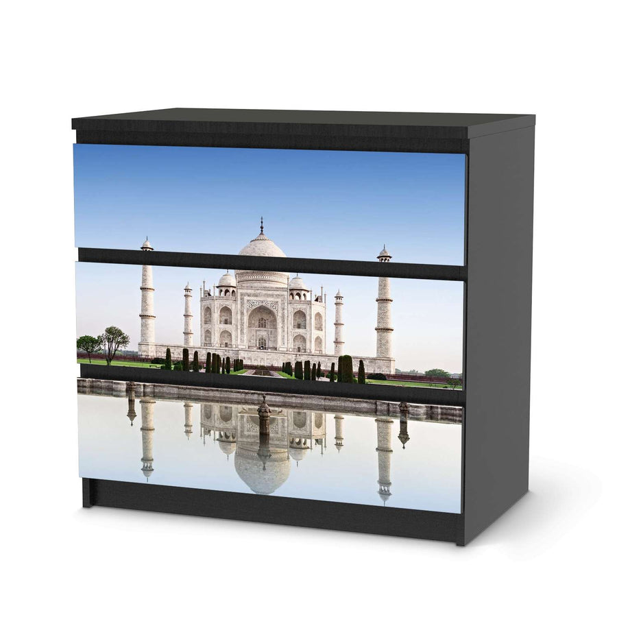 Klebefolie für Möbel Taj Mahal - IKEA Malm Kommode 3 Schubladen - schwarz