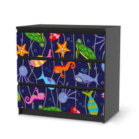 Klebefolie für Möbel Underwater Life - IKEA Malm Kommode 3 Schubladen - schwarz