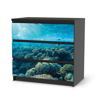 Klebefolie für Möbel Underwater World - IKEA Malm Kommode 3 Schubladen - schwarz