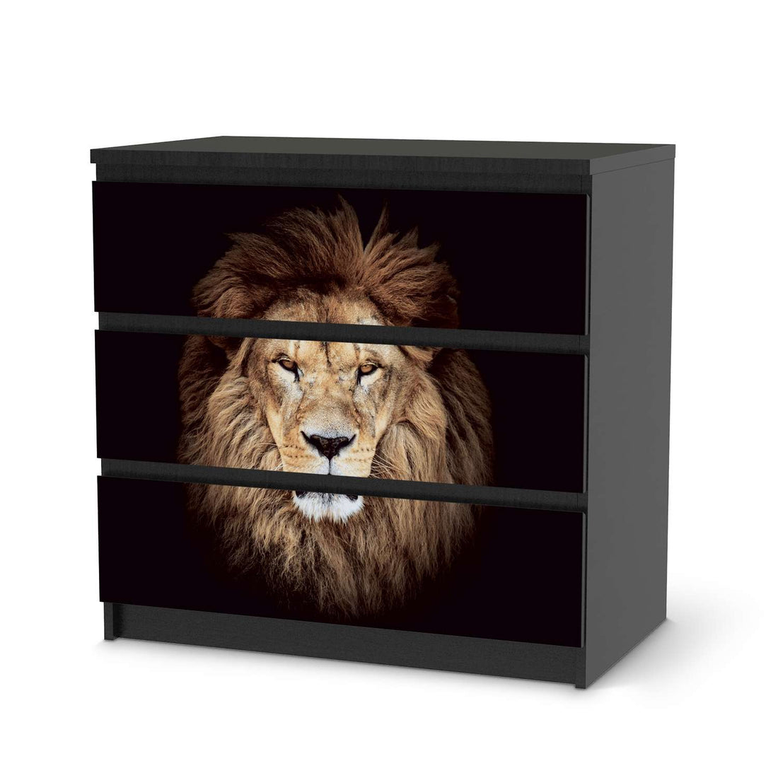 Klebefolie für Möbel Wild Eyes - IKEA Malm Kommode 3 Schubladen - schwarz