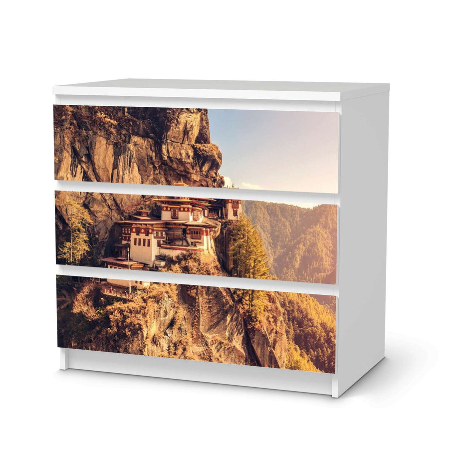 Klebefolie für Möbel Bhutans Paradise - IKEA Malm Kommode 3 Schubladen  - weiss