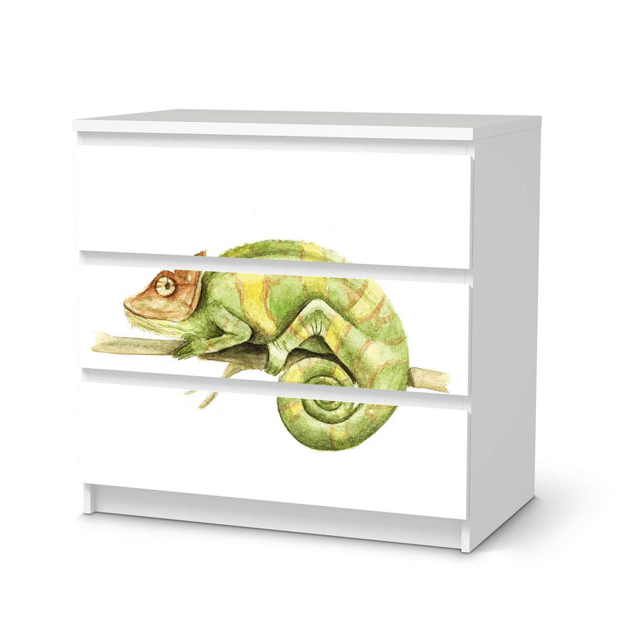 Klebefolie für Möbel Chameleon - IKEA Malm Kommode 3 Schubladen  - weiss