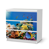 Klebefolie für Möbel Coral Reef - IKEA Malm Kommode 3 Schubladen  - weiss