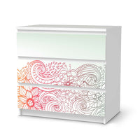 Klebefolie für Möbel Floral Doodle - IKEA Malm Kommode 3 Schubladen  - weiss