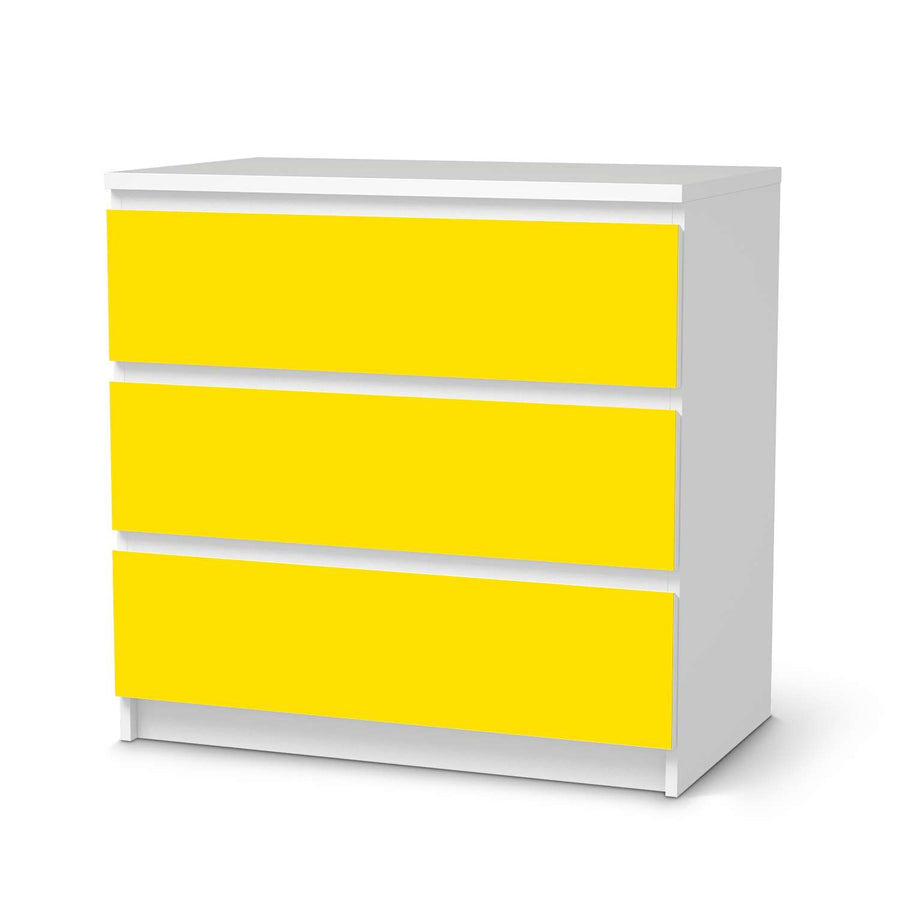 Klebefolie für Möbel Gelb Dark - IKEA Malm Kommode 3 Schubladen  - weiss