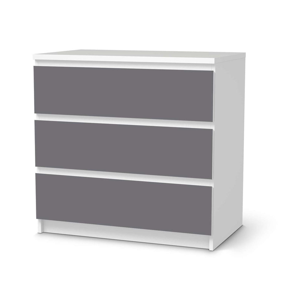 Klebefolie für Möbel Grau Light - IKEA Malm Kommode 3 Schubladen  - weiss