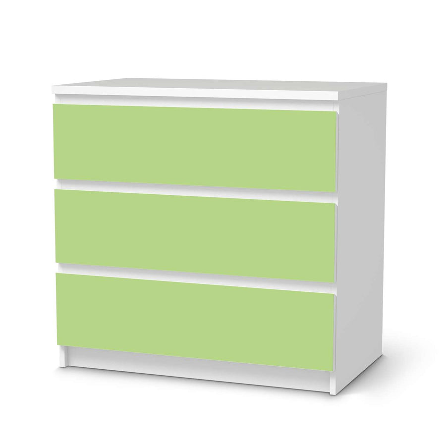Klebefolie für Möbel Hellgrün Light - IKEA Malm Kommode 3 Schubladen  - weiss