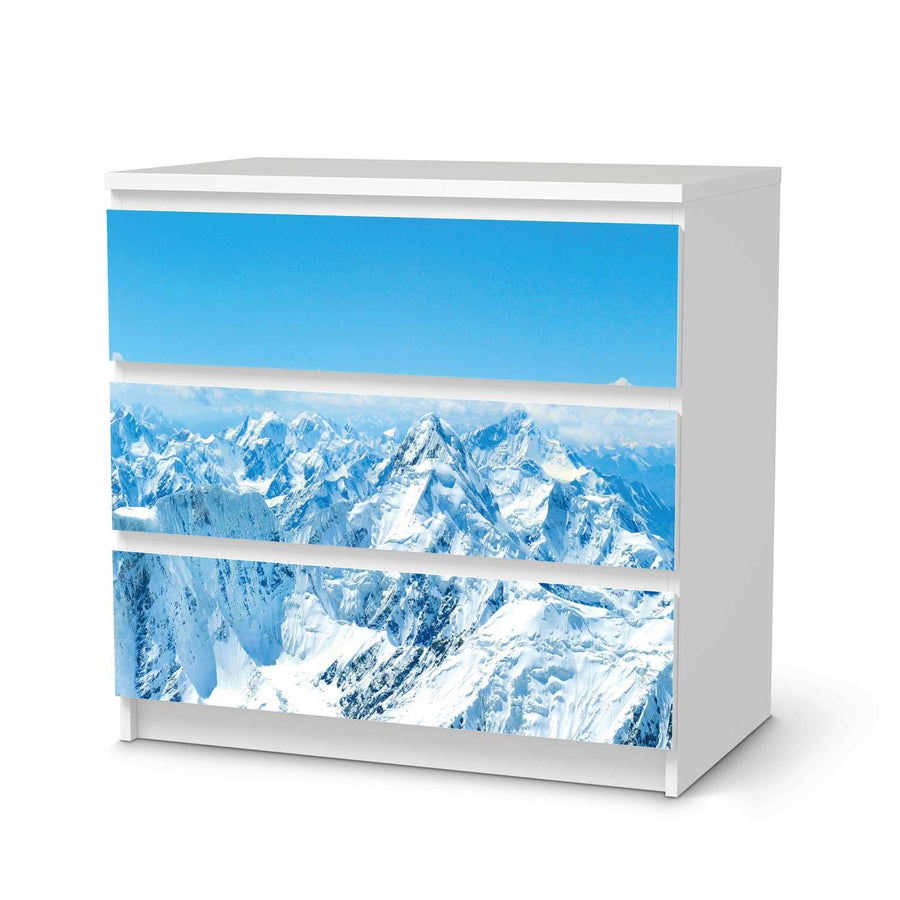 Klebefolie für Möbel Himalaya - IKEA Malm Kommode 3 Schubladen  - weiss