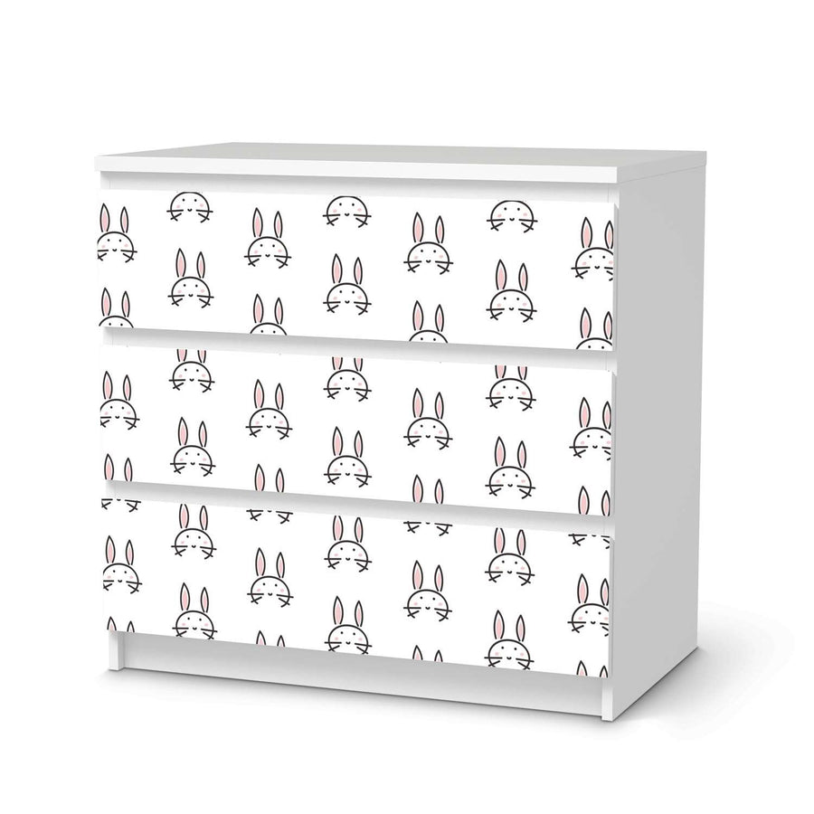 Klebefolie für Möbel Hoppel - IKEA Malm Kommode 3 Schubladen  - weiss