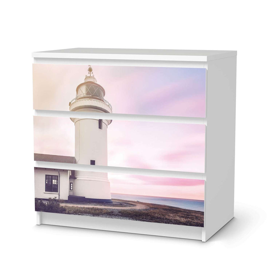 Klebefolie für Möbel Lighthouse - IKEA Malm Kommode 3 Schubladen  - weiss