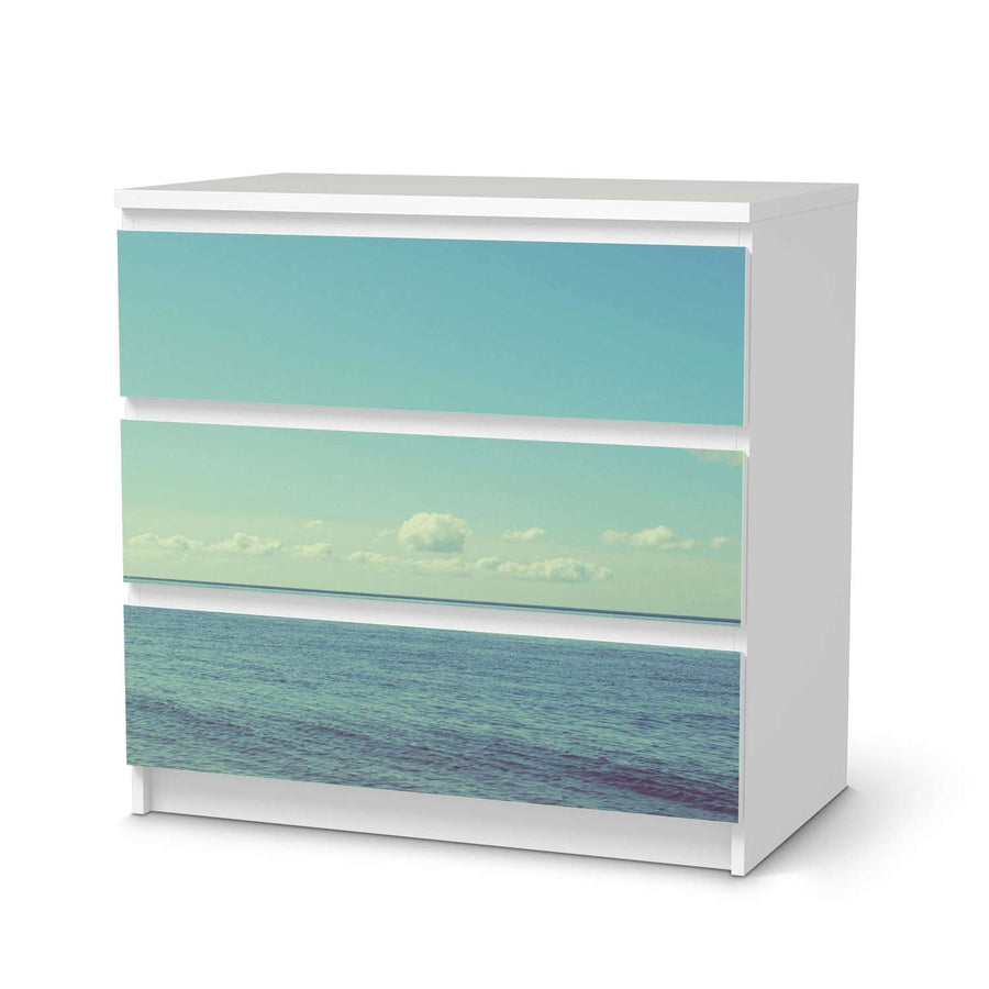 Klebefolie für Möbel Mehr Meer - IKEA Malm Kommode 3 Schubladen  - weiss