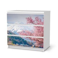 Klebefolie für Möbel Mount Fuji - IKEA Malm Kommode 3 Schubladen  - weiss