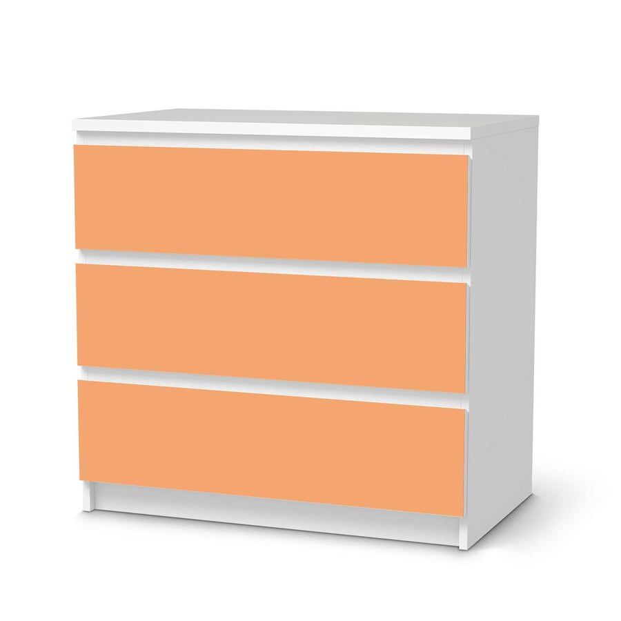 Klebefolie für Möbel Orange Light - IKEA Malm Kommode 3 Schubladen  - weiss