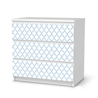 Klebefolie für Möbel Retro Pattern - Blau - IKEA Malm Kommode 3 Schubladen  - weiss